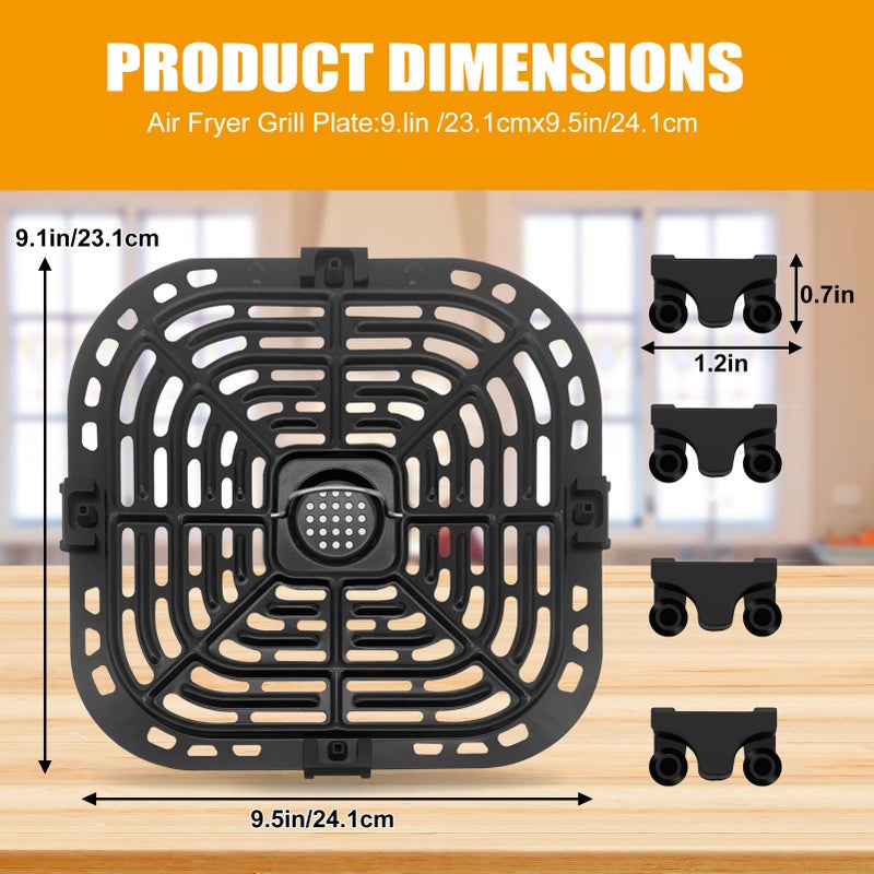 GXF Air Fryer Grill Pan for Instant Pot Vortex Plus 6 in 1 5.7QT 6 QT Gourmia GAF735 6 QT Air Fryer, Accessories Replacement Tray Rack Parts Grill Plate Crisper Plate, Dishwasher Safe - Image 3